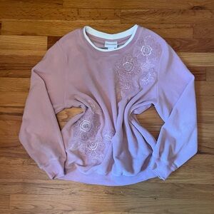 Pink Grannycore Fleece Crewneck Vintage 90s Medium